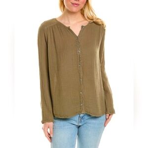 Michael Stars Sz S Zia Cotton Gauze Button-Down